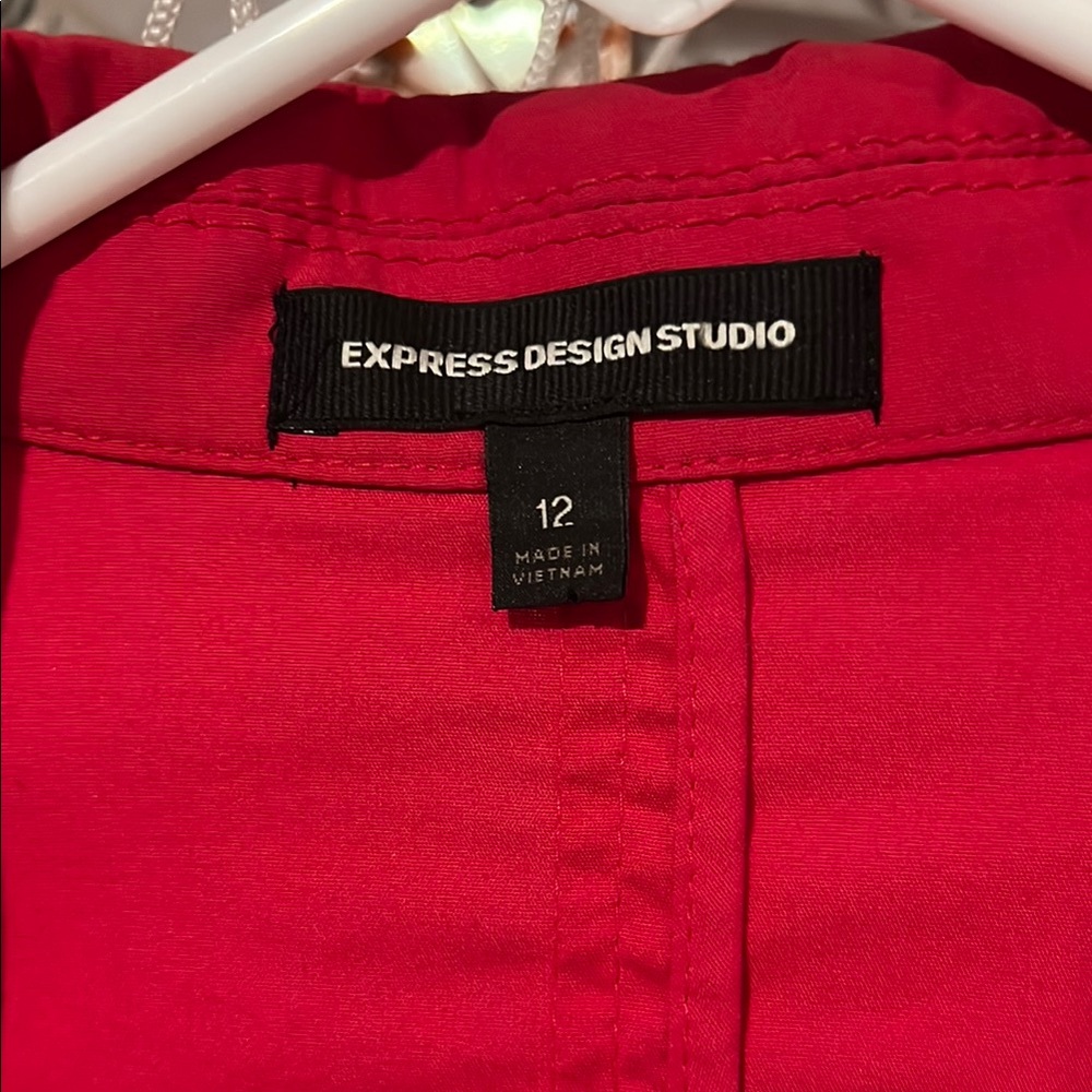 Express Red Ruched Blazer - Picture 5 of 6